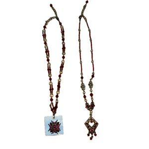 Vintage Necklaces (2) Beaded and Silvertone,Women’s